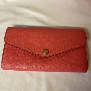 Louis Vuitton Sarah Monogram Empreinte Long Wallet Pink
